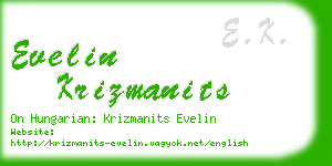 evelin krizmanits business card